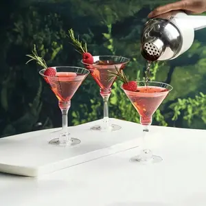 Elegant 5oz Plastic Martini Glasses Set of 20, Reusable Party Cups for Cocktails Champagne Desserts, Perfect for Weddings Valentine's Day, Drinkware, Wine Glass Set