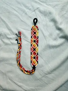 Bracelet - Handmade Red Black and Yellow Bracelet with Unique Design