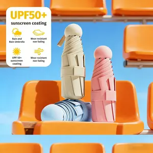 Ball-Shaped Compact, Lightweight Foldable Umbrella – UPF50+ Sunscreen Coating, Rain & Sun Dual-Use, Wear-Resistant Non-Fading, for Daily Commute/Beach Picnics/Travel, Suitable for Students/Commuters/Travelers