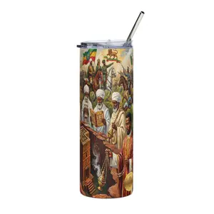 Amhara Tigray Ethiopian Heritage Personalized Genealogy DNA Stainless Steel Tumbler & Custom Ethiopia Family Tree Ancestry Gift Black History Month