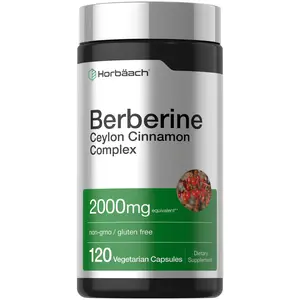 Horbäach Berberine With Ceylon Cinnamon | 2000mg | 120 Veggie Capsules | Vegetarian, Non-GMO & Gluten Free Supplement | Berberine Complex
