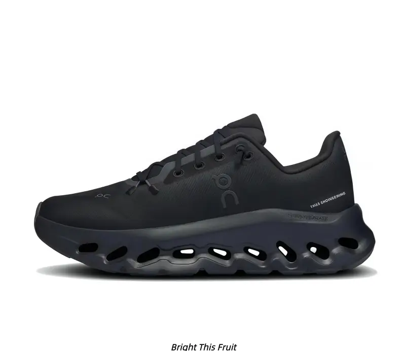 Solid Black Mesh Breath Hollow Wave Running Shoes Unisex Cushioned Thick Midsole Daily Walking Non Slip Minimal Casual Sneakers
