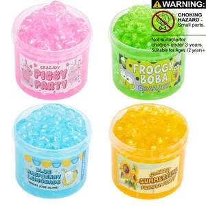 70ML Scented Crystal-Clear Slime Kit with Pipe Beads, Bulk Crunchy Glitter Slime for Christmas Birthday Party Gift, Soft Non-Sticky Slime Putty Cute Stress relieving Toys