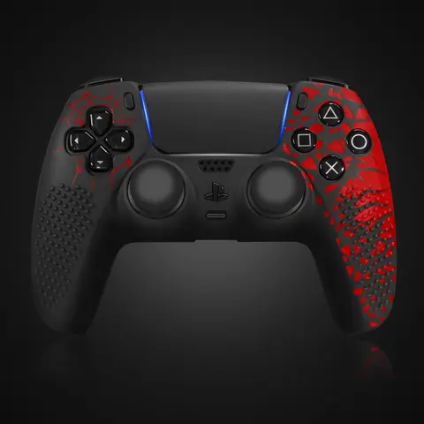 【Back to School】Anti-Slip PS5 Controller Skin, PS5 Controller Accessories, Non-Slip Silicone PS5 Controller Cover Case with Thumb Grip Gaps, Touch Pad Sticker and Cover Wrap Stickers tiktokshopbacktoschool,back to school,back to school haul