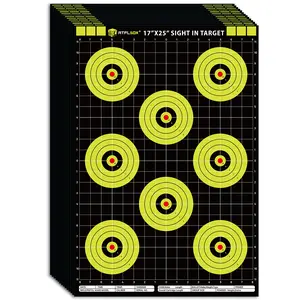 Atflbox 17x25 Inch High Visibility Bullseye Target for Sight-In Shooting Range, Hunting & Outdoor Sports Equipment