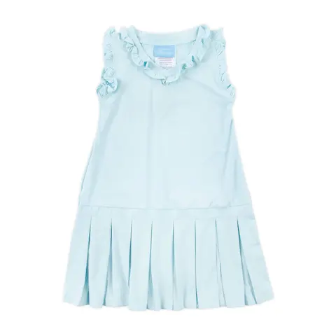 Light Blue Ruffle Tennis Dress - Sporty Girls Performance Fit