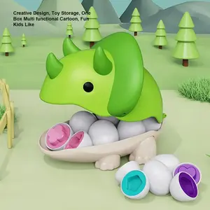 Dinosaur Egg Toys Dinosaur Shape Sorting Matching Game Toy Figures In Dinosaur-Shaped Box Color And Shape Recognition Toy Girl