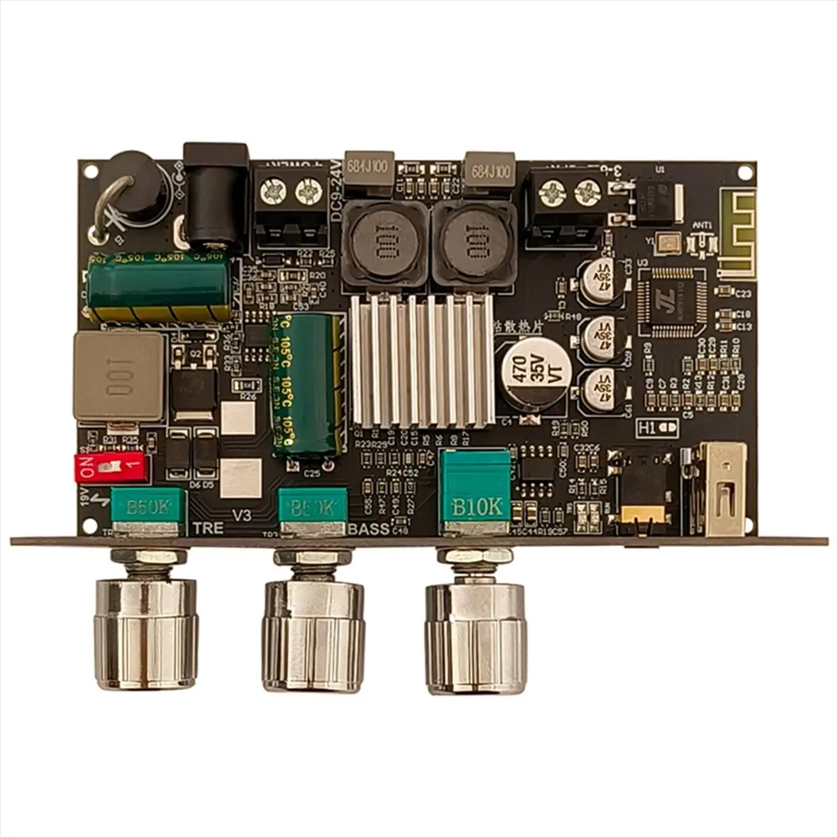 ZK-1001U 100W Boost Mono Bluetooth Amplifier Board (TPA3116) with High-Low Tone, TWS, Wireless Connectivity, Button Control, USB+Card Slot, Adaptive Power Supply, Firmware Upgrade, Modify Bluetooth Name, Protection for Outdoor Automotive DIY Use