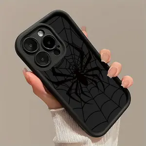 Matte TPU Smartphone Case, Cover & Casing - Trendy Spider Web Design, Shock-Resistant Groove for Easy Carrying, Protection for iPhone 17/16/15/14/13/12/11/XS/X (Pro, Pro Max, Plus Versions) - Mobile Accessory for Men & Women