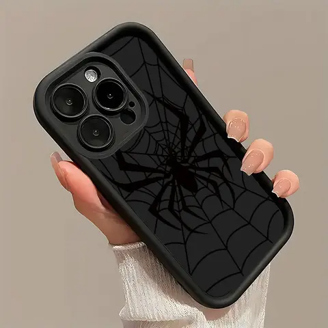 Matte TPU Smartphone Case, Cover & Casing - Trendy Spider Web Design, Shock-Resistant Groove for Easy Carrying, Protection for iPhone 17/16/15/14/13/12/11/XS/X (Pro, Pro Max, Plus Versions) - Mobile Accessory for Men & Women