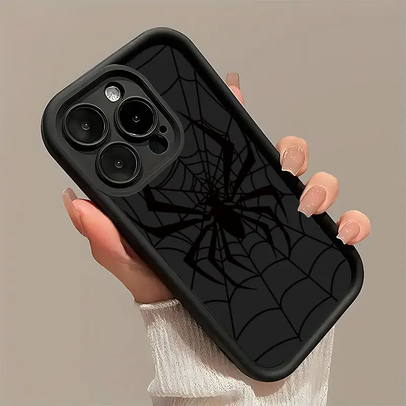 Matte TPU Smartphone Case, Cover & Casing - Trendy Spider Web Design, Shock-Resistant Groove for Easy Carrying, Protection for iPhone 17/16/15/14/13/12/11/XS/X (Pro, Pro Max, Plus Versions) - Mobile Accessory for Men & Women