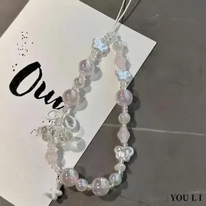 Wrist Hanging Rope Inspired Short Chain Decoration Ccd Camera Pendant Transparent Phone Lanyard For Wrist Decoration Hanging