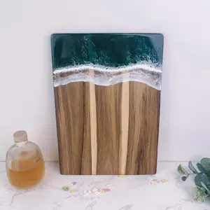 Wooden Cutting Board, 1 Count Wave Design Wooden Chopping Board, Fruit Cutting Board, Kitchen Accessories, Durable Chopping Board