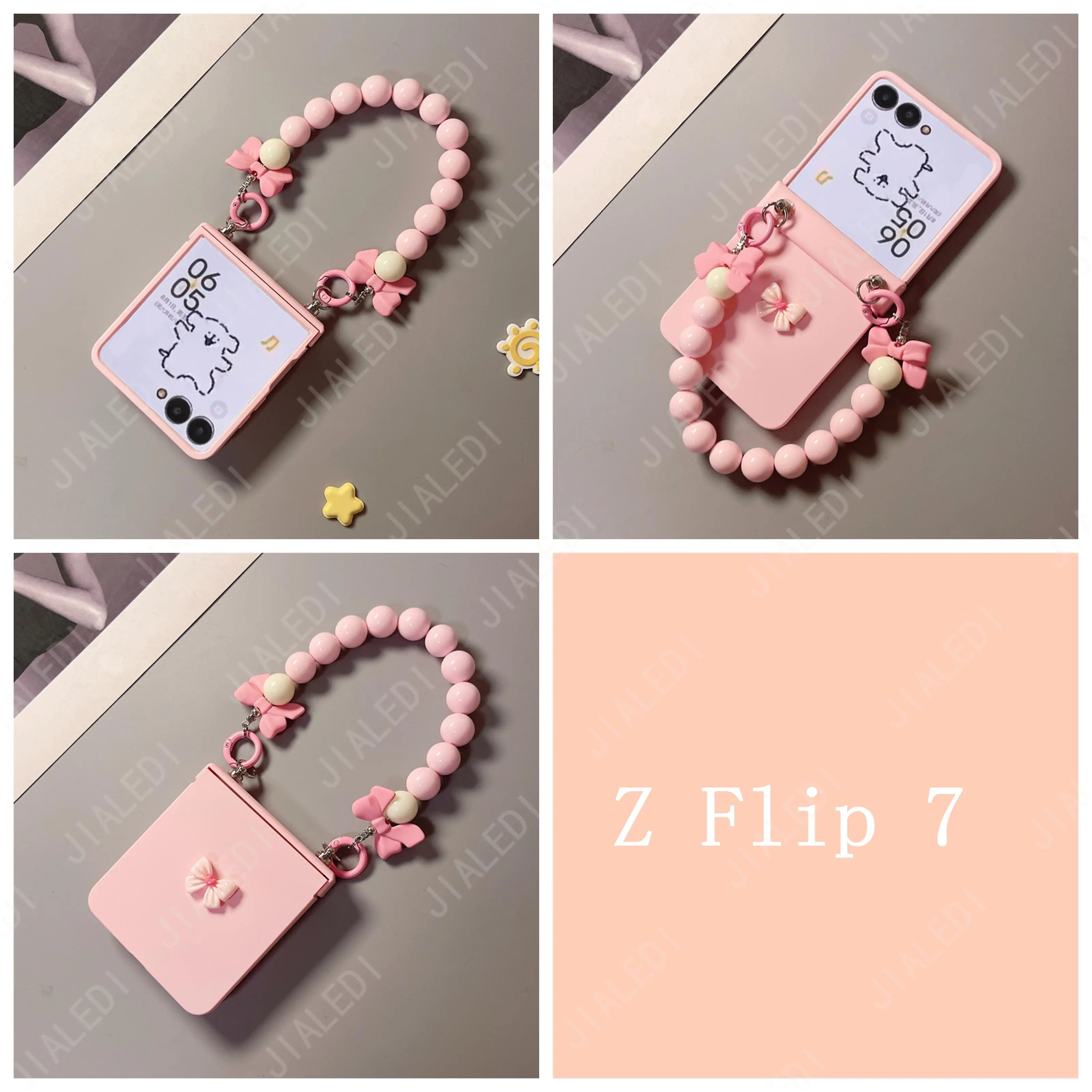 Beads Bracelet Phone Case for Samsung Galaxy Z Flip 7 6 5 4 3 ,Zflip7 Cover