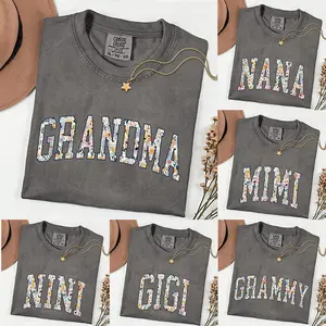 Comfort Colors Custom Grandma Pepper  T-Shirt | Personalized Family Gift | Floral Mama Nana Auntie Mimi Gigi Grammy Shirt | Mother's Day Gift