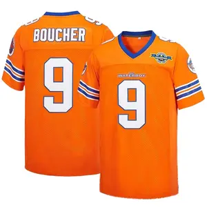 Bobby Boucher Football Jersey #9 The Waterboy Adam Sandler Mud Dogs Bourbon Bowl Movie Jersey，Letter Embroidery rugby Jersey, Male tiktokshopspringglowup