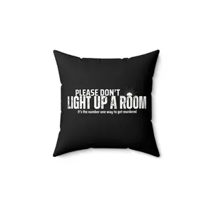 Stay Alive Faux Suede Pillow - Black
