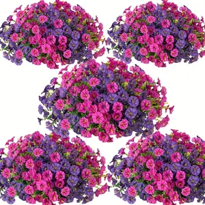 8 bunch uv-resistant violets, outdoor artificial flowers, Artificial flower set, suitable for indoor home decoration, spring decoration, wedding party, indoor/outdoor use, Saint Patrick's Day