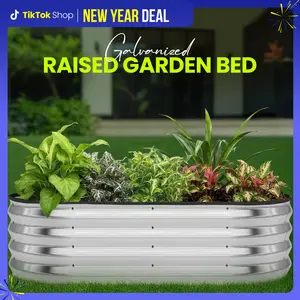 Utopia Home Galvanized Raised Garden Bed 2-Pack 6x2 ft Lightweight Outdoor Planter Boxes Easy Assembly for Vegetables Fruits & Flowers Utopia Home Galvanized Raised Garden Bed 2-Pack 6x2 ft Lightweight Outdoor Planter Boxes Easy Assembly for Vegetables Fruits & Flowers