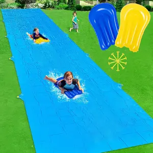 30FT Extra Long Heavy Duty Lawn Water Slide for Kids Adults with 2 Bodyboards, Summer Outdoor Water Toys for Backyard Garden Party Play