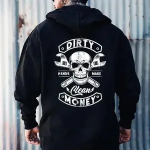 Dirty Hands Make Clean Money Hoodie, Funny Mechanic Hoodie, Blue Collar Worker Sweatshirt, Garage Life Shirt, Auto Repair Gift for Him V0Q