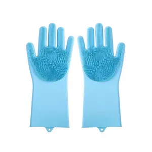 Silicone Multifunctional Cleaning Gloves, Thickened Wear Resistant Non-Slip, Extended Cuff Protection, Heat Resistant, Fits Hands Perfectly Easy Clean, for Dishwashing Laundry Housework