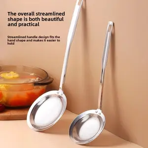 304 Stainless Steel Skimmer Spoon Kitchen Dense Oil Separator Multi-Functional Skimming Spoon Filter Net for Cooking Oil Grease Food Strainers
