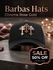Barbas Hat Chrome Rose Gold Trucker Hat – Viral Luxury Streetwear Cap No Box
