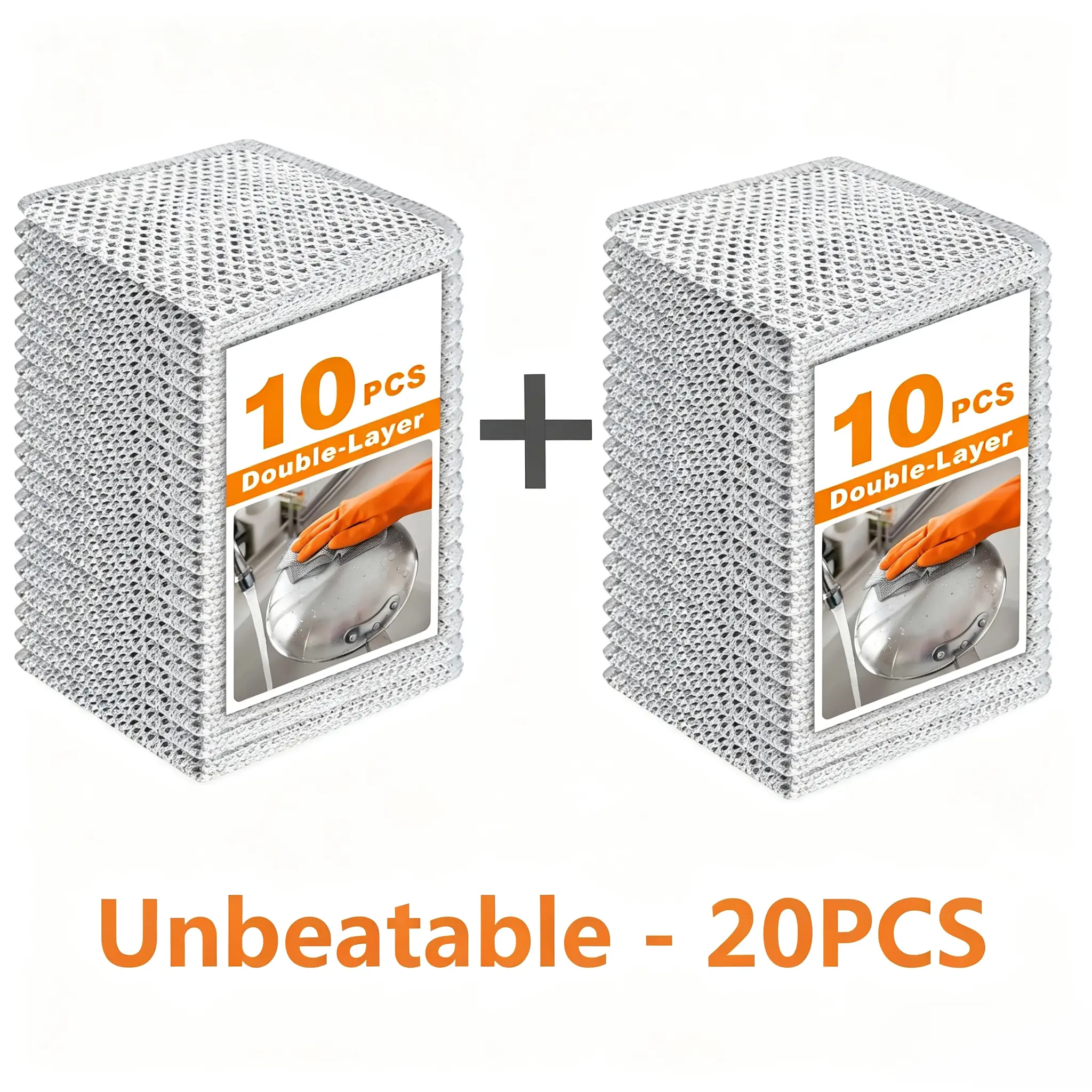 Buy 10 get 10 Free New Upgrade Reusable Steel Wire Dishcloth,Double-Layer multipurpose Steel Wire Cleaning Cloth Dishwashing ,Powerful Cleaning Non-Scratch Wire Dishcloth Rag for Cookware, Sinks, Dishes, Stove Tops, housekeeping essential