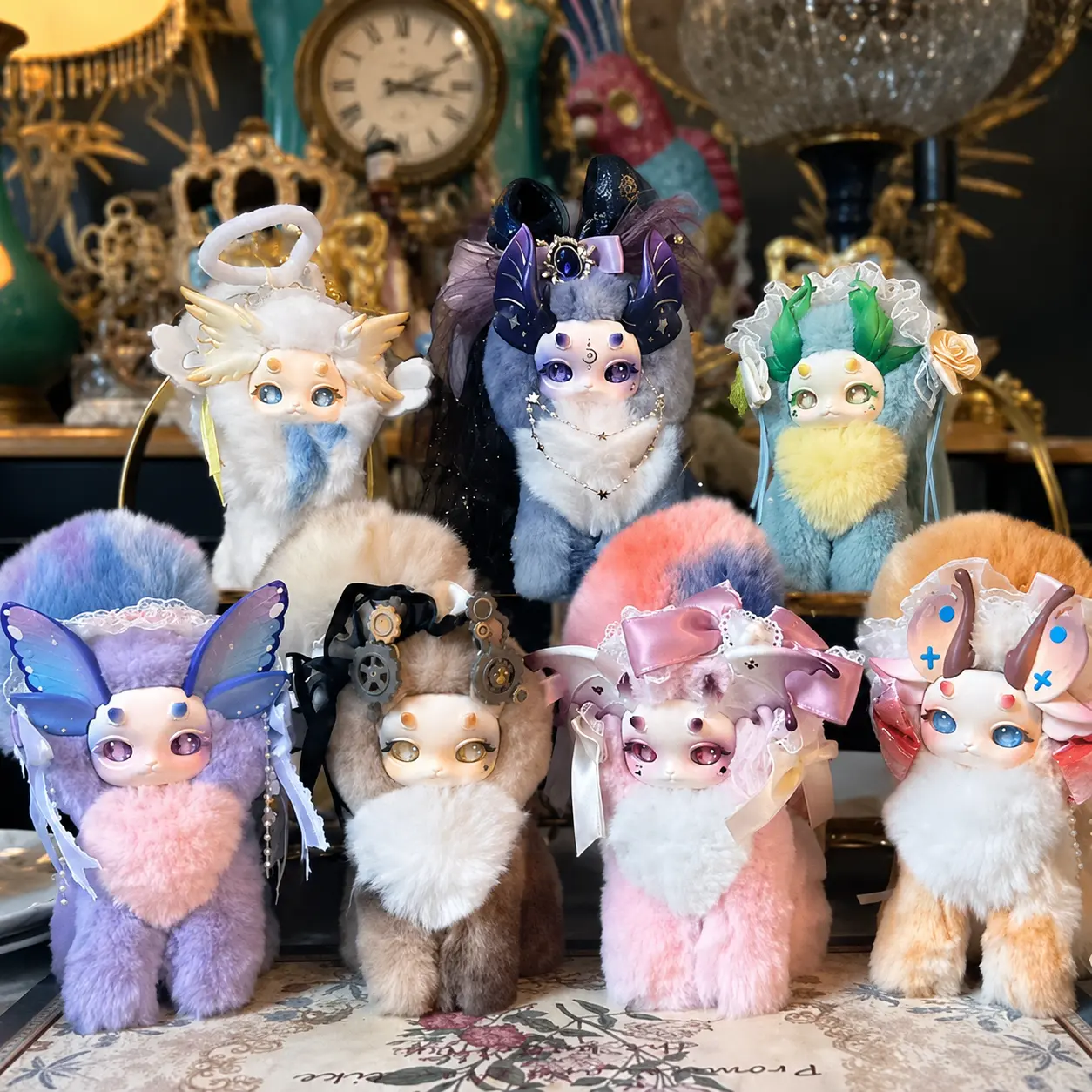 Cat Dragon Fantasy Magic Academy Series Plush Blind Box, Cute Mythical Creature Mystery Plush, Collectible Stuffed Figure for Room Decor, Gift for Girls, Kids and Collectors