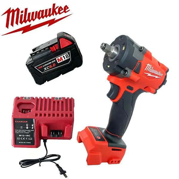Milwaukee M18 3/8" Brushless Impact Wrench, High-Torque Power Tool with 300NM Torque  Repair and Construction Maintenance battery fast charger outdoor cordless impact,electric heavy duty truck repair no-load speed industrial task diy hex driver portable