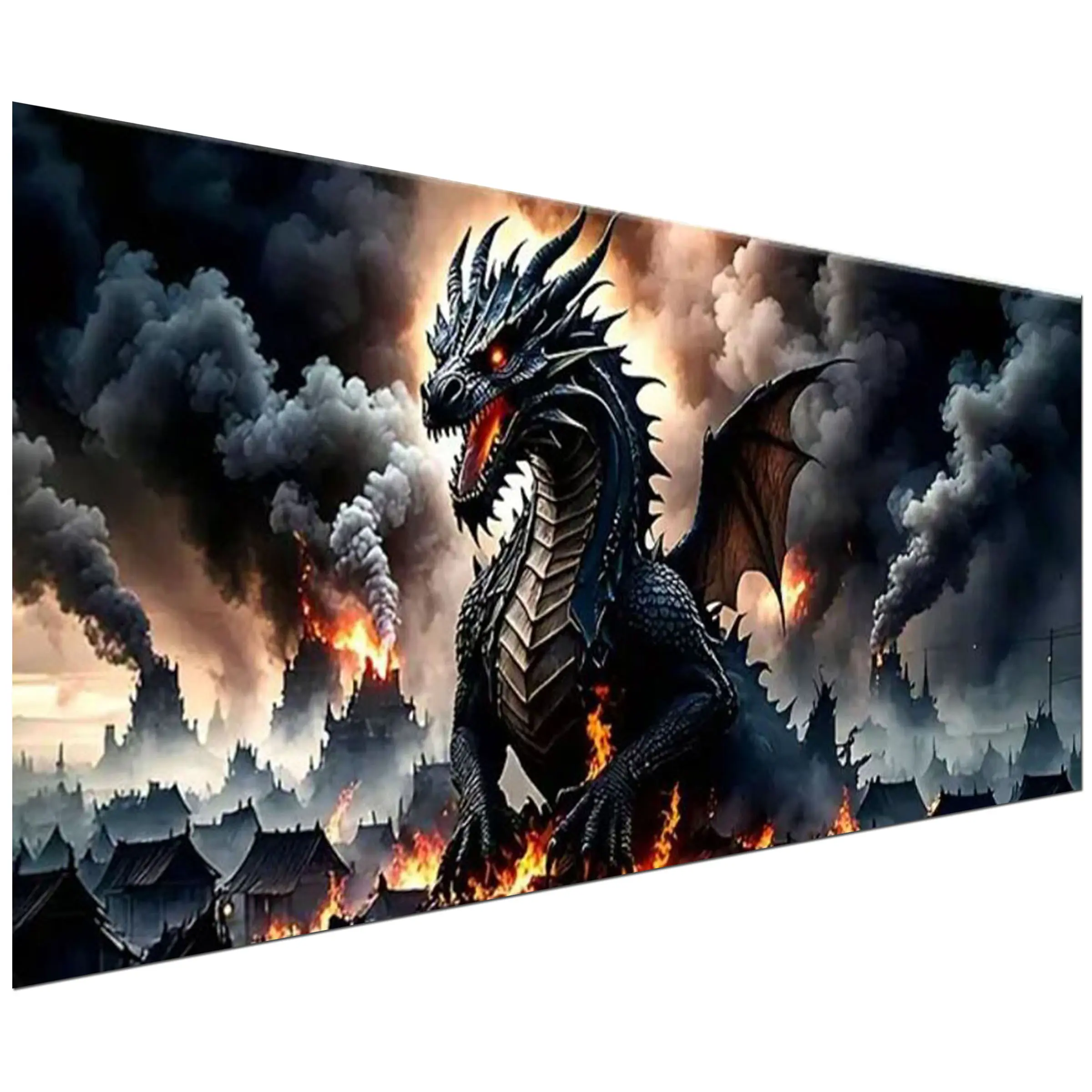 Large size Dargon Diamond Art kits for adults,Fantasy Gothic art,animal diamond painting kits,Full Round diamond mosiac kits for adults,Diy handicrafts,Dargon Art and Crafts for home decor,100x50cm(39.37x19.68inch)