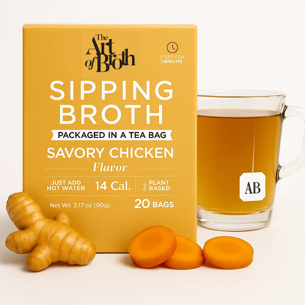 The Art of Broth - 20 Bags - Satisfy Hunger Cravings - Anti-Inflammatory - Ginger