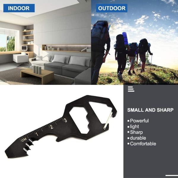 2PCS Keychain Multi Tool – EDC Essential Solid Compact & Convenient Multi Functional Design with Keychain for Everyday Carry