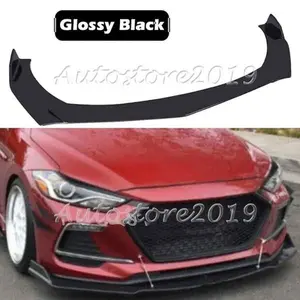 For Hyundai Elantra 2013-18 Front Bumper Lip Kit Splitter Spoiler Glossy Black