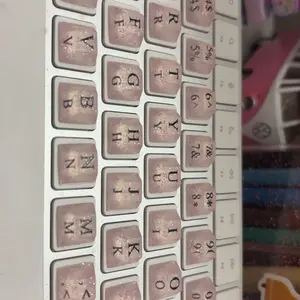 80 Pcs Keyboard Sticker for Long Nails Typing and Gaming, Symbolic and Alphanumeric Sticky Silicone Keyboard Round Caps for Keyboards and Laptop