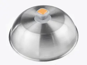 12" Round Basting Cover ，Stainless Steel Lid Griddle Accessories - 12 Inch Round Basting Cover Cheese Melting Dome and Steaming Cover - Best for Use in Flat Top Griddle Grill Cooking Indoor or Outdoor