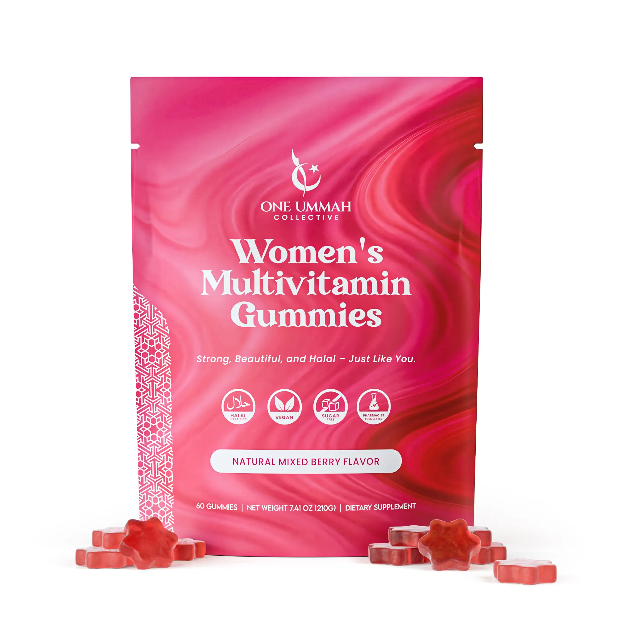 Halal Certified Women’s Multivitamin Gummies - Easy Digestion & High Absorption - Packed with Essential Nutrients, Omega-3, Folate & Biotin for Energy, Beauty, and Wellness - Tasty 60 ct Gummy, Nutrition, Bone Health