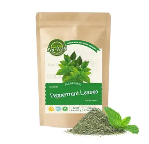 Eat Well Gourmet Dried Peppermint Leaves 8 oz, Bulk Size Premium Dried Crushed Mint Leaves, 100% Natural Mint Leaf Peppermint Tea, Mint Tea Loose Leaf, Mint Herb for Cooking and Seasoning