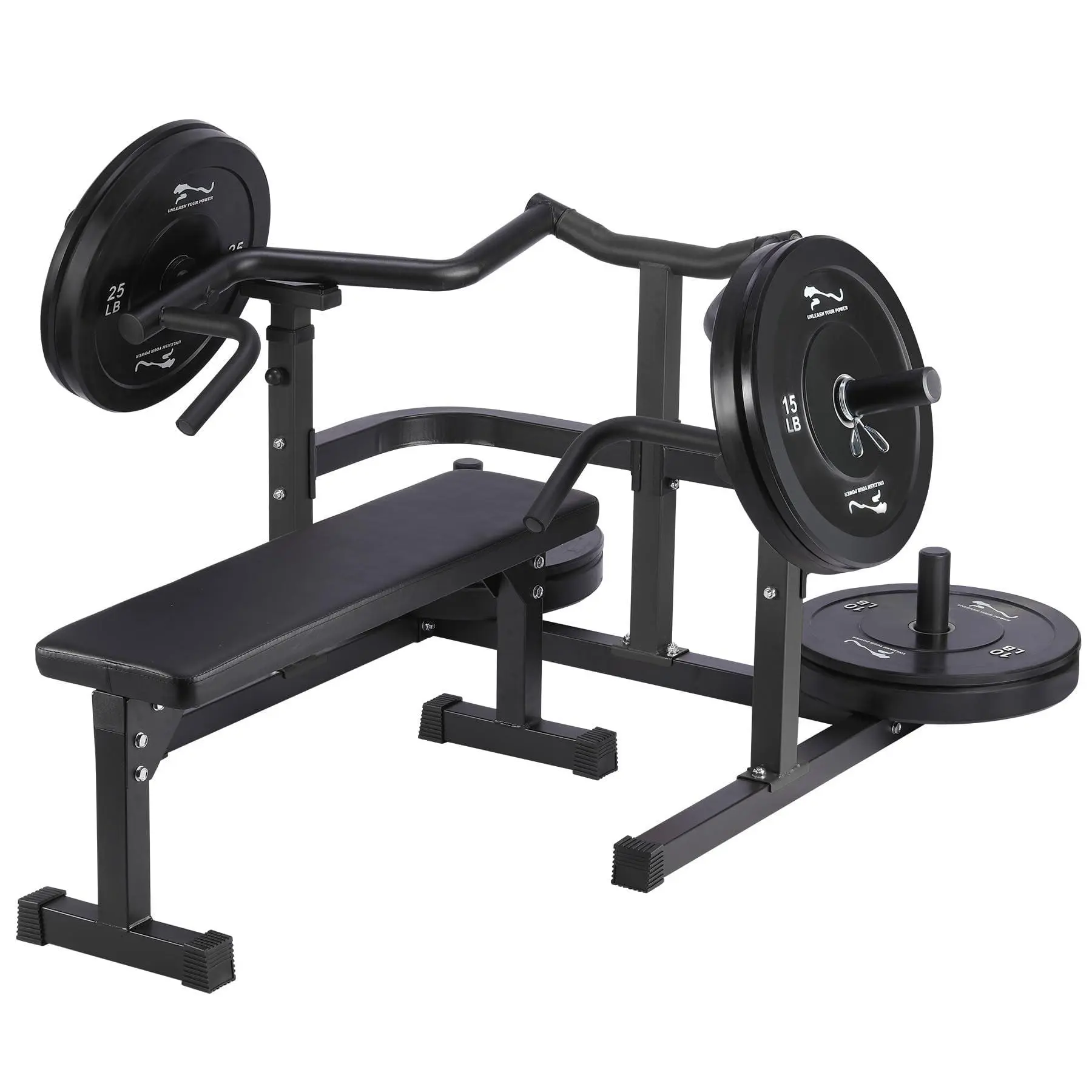 GARVEE Heavy-Duty Chest Press Machine, 1050LBS Bench Press Machine with Independent Converging Arms, Adjustable Flat Incline Bench for Chest, AB Workouts, Shoulder Home Gym Equipment,Black