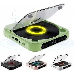 2026 New Portable Bluetooth CD Player with LED Display - Rechargeable Wireless Speaker for Home, Car, and Outdoor Use | Supports USB/SD Card/AUX/FM Radio | CD/DVD Playback Functionality