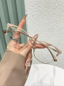 Unisex Fashionable Vintage Eyeglasses, Trendy Anti-blue Light Eyeglasses for Everyday Use, Fashion Accessories for Outdoor Activities