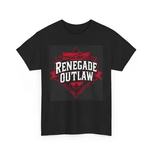 Renegade Outlaw Unisex Heavy Cotton Tee | Casual Graphic T-shirt | Unique Streetwear | Gift for Rebels | Trendy Outfit