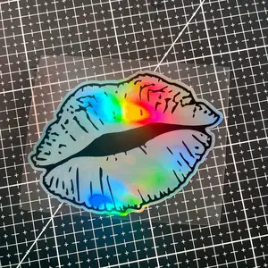 1PC lip print car stickers, Car Decorative Sticker, creative car body decoration, kissing lip-shaped stickers for car bumpers, triangle windows, side windows, car covers, motorcycle helmets, waterproof self-adhesive anti-scratch film