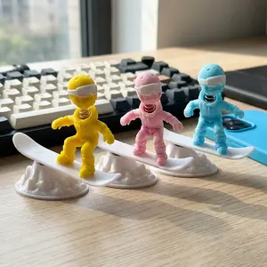 Surfing and Skiing Man Car Dashboard Decoration Set, Dynamic Drift and Spin Statues, Fun Car Decor for Beach and Winter Sports Lovers