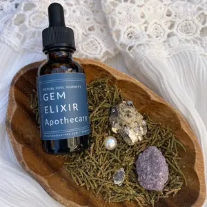 Virtual Soul Journey's Receive Gem Elixir w/ Lepidolite, Pearl, Mica, and Herkimer Diamond