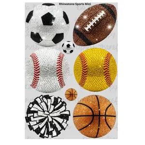 Rhinestone Sports Mini DTF Transfer Gang Sheet 24.5" Wide x 36" Long Direct To Film Trendy Vibrant Designs for Stylish Wardrobe