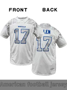 Men's # 17 Retro Bills Embroidered Football Classic Throwback Stylish jersey, Buffalo Embroidered Rugby Sports Shirt - Unisex, Suitable for All Seasons, Suitable for Casual, Training, and Street Style Rugby Enthusiasts, Athletic Training Apparel