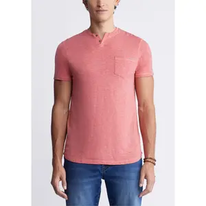 Kadyo Men's Pocket Henley Top in Mineral Red - BM24345