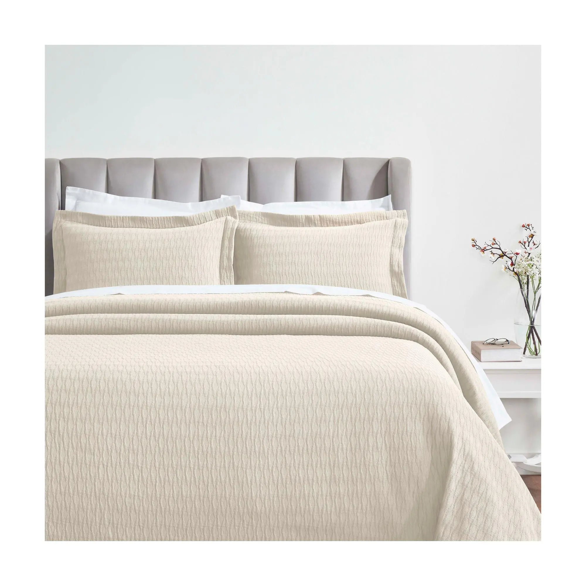 Superior Calvert Cotton Bedspread & Sham Set, Cal King Superior Calvert Cotton Bedspread & Sham Set, Cal King